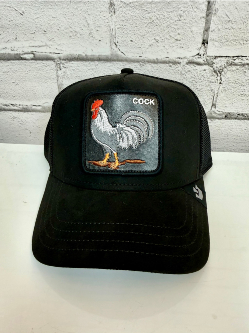 Men’s Goorin Bros Rooster Hat Black Suede The Farm Collection OSFM Trucker Hat